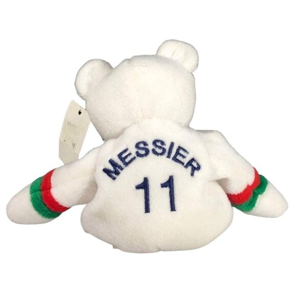 Salvinos Bammers Mark Messier #11 NHL Hockey Plush Bear With Tags 1999 White 9" - Picture 1 of 8